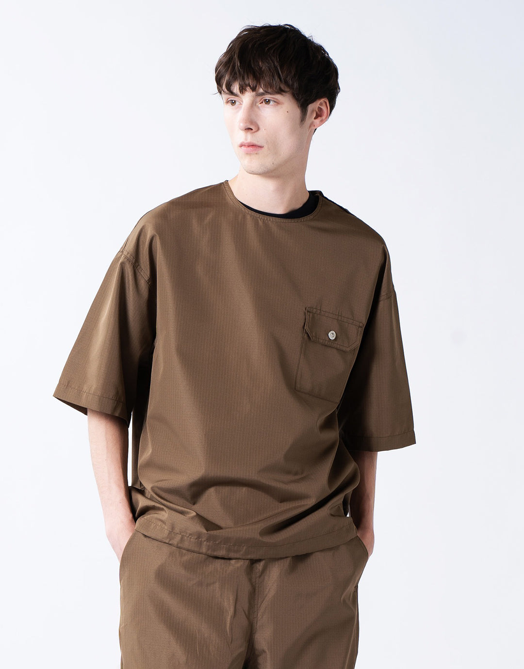 Military Half Sleeve Nylon T-Shirt - Brown