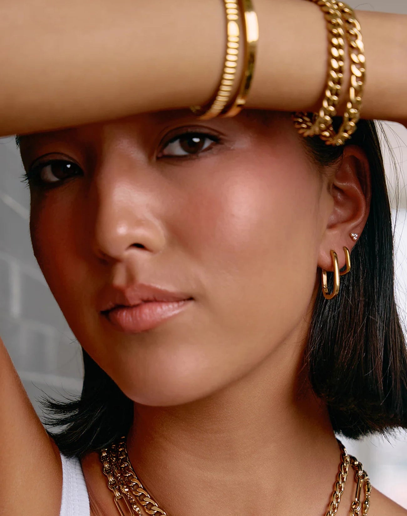 Link-Up Gold Hoop Huggies - Medium