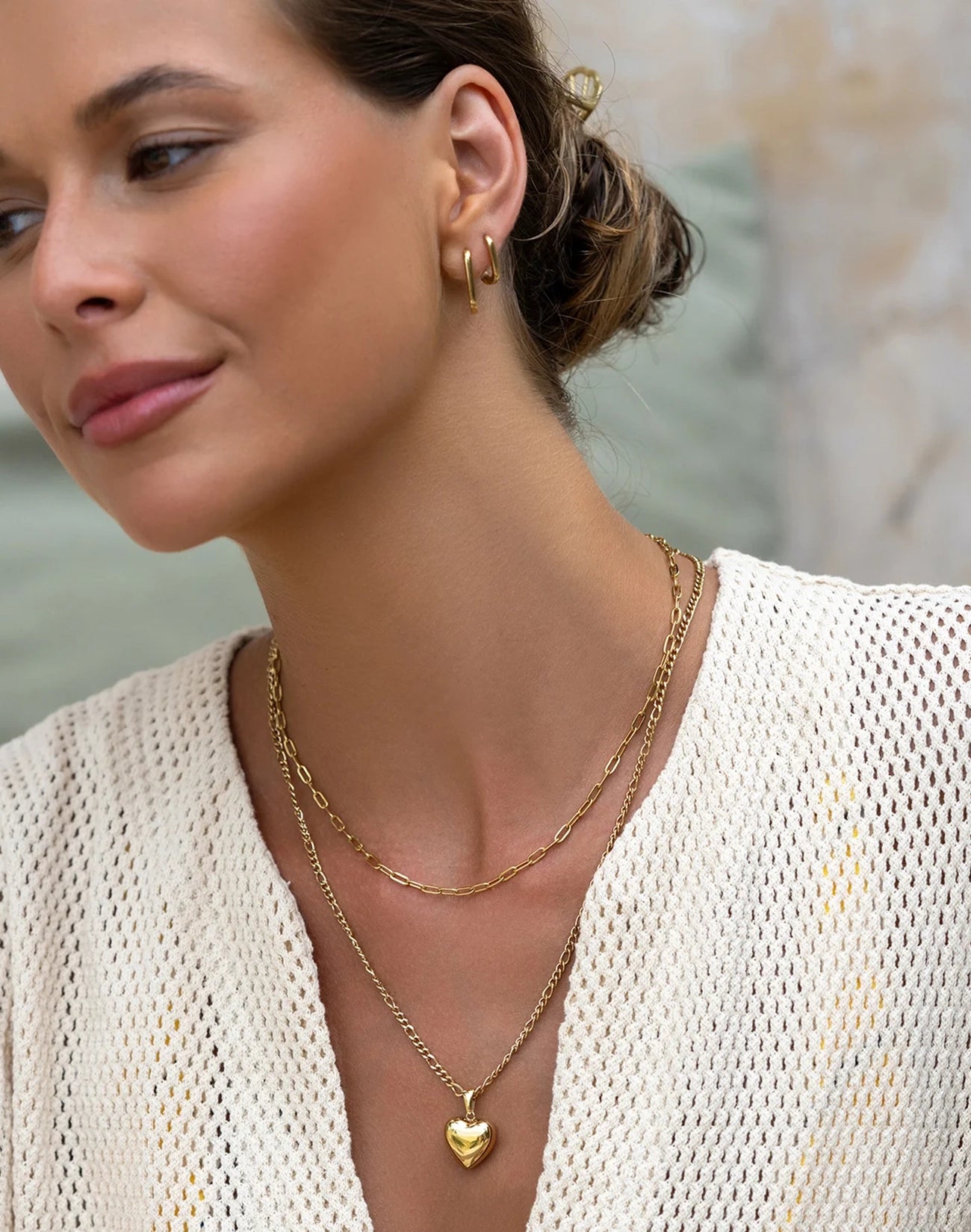 Link-Up Gold Hoop Huggies - Medium