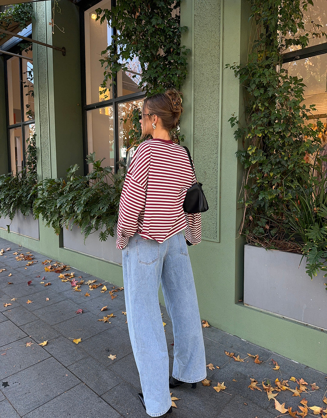 Bloom Long Sleeve Top - Wine Stripe