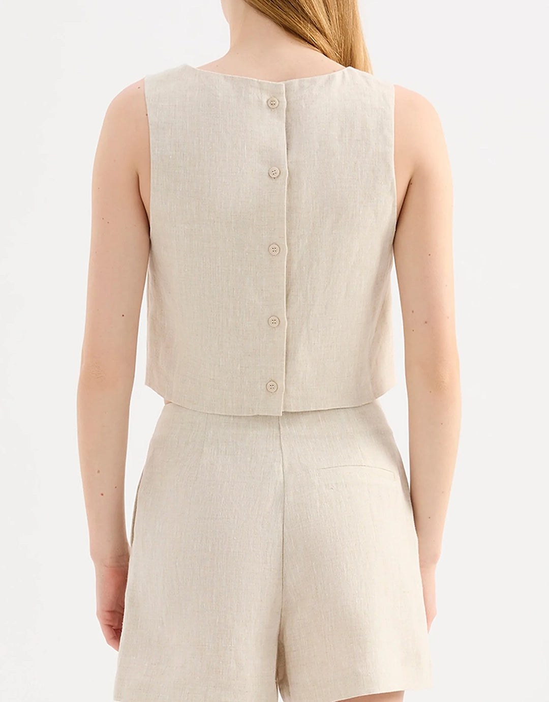 Marli Linen Top - Natural