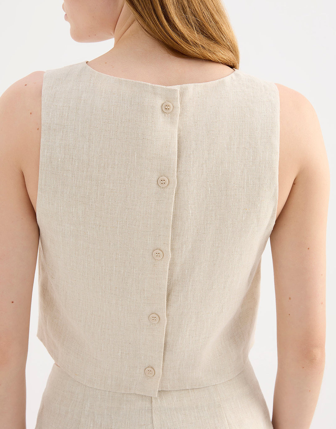 Marli Linen Top - Natural