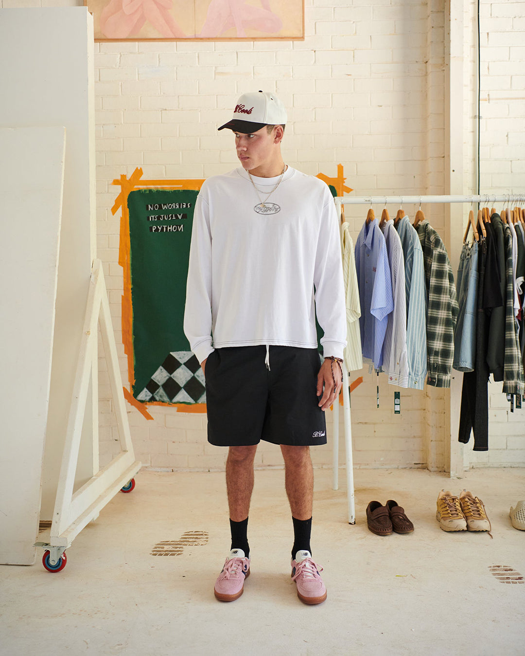 Barney Cools 1990 Long Sleeve Tee - White | Wally NZ