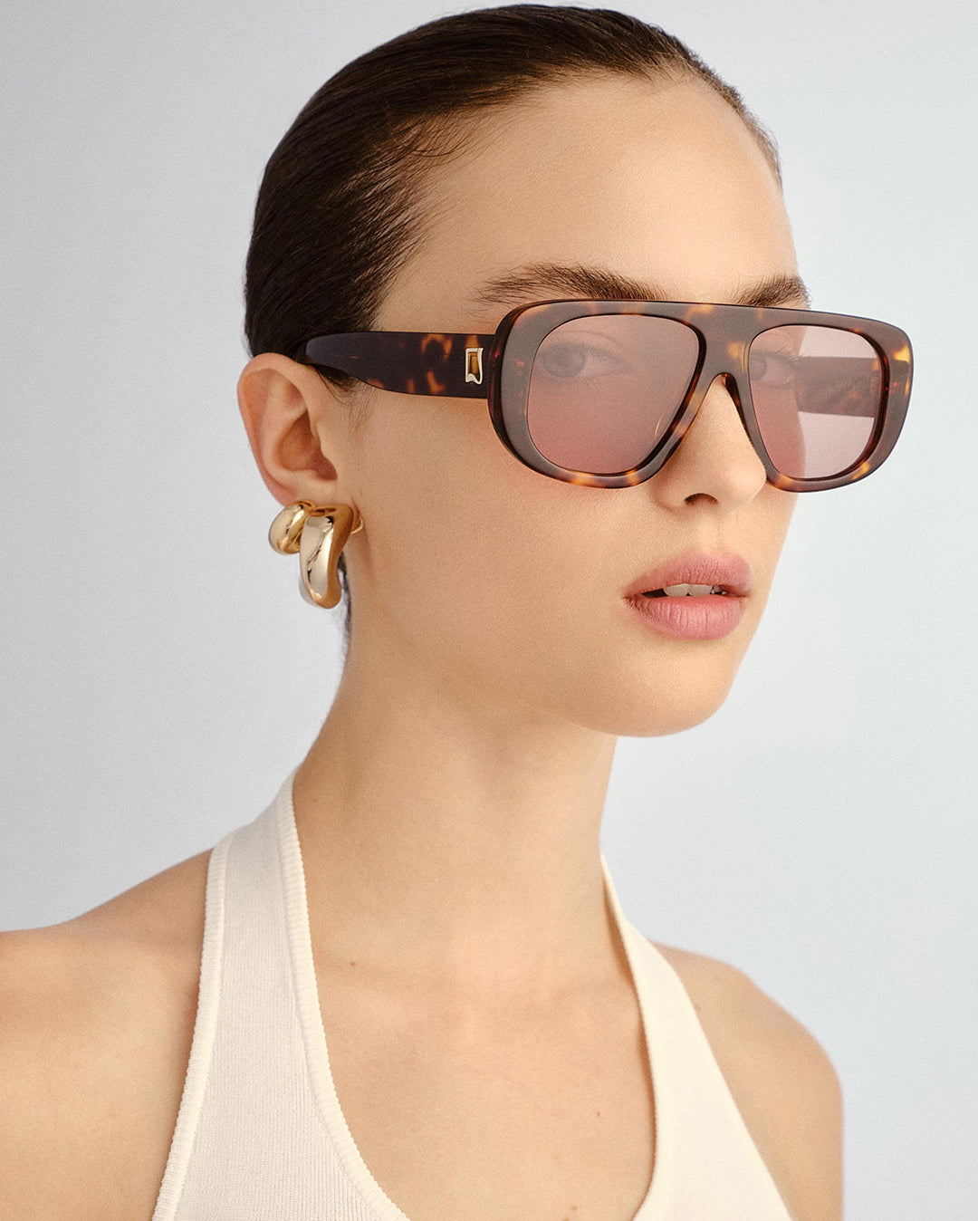 Luv Lou The Dionne Sunglasses in Crystal Tort