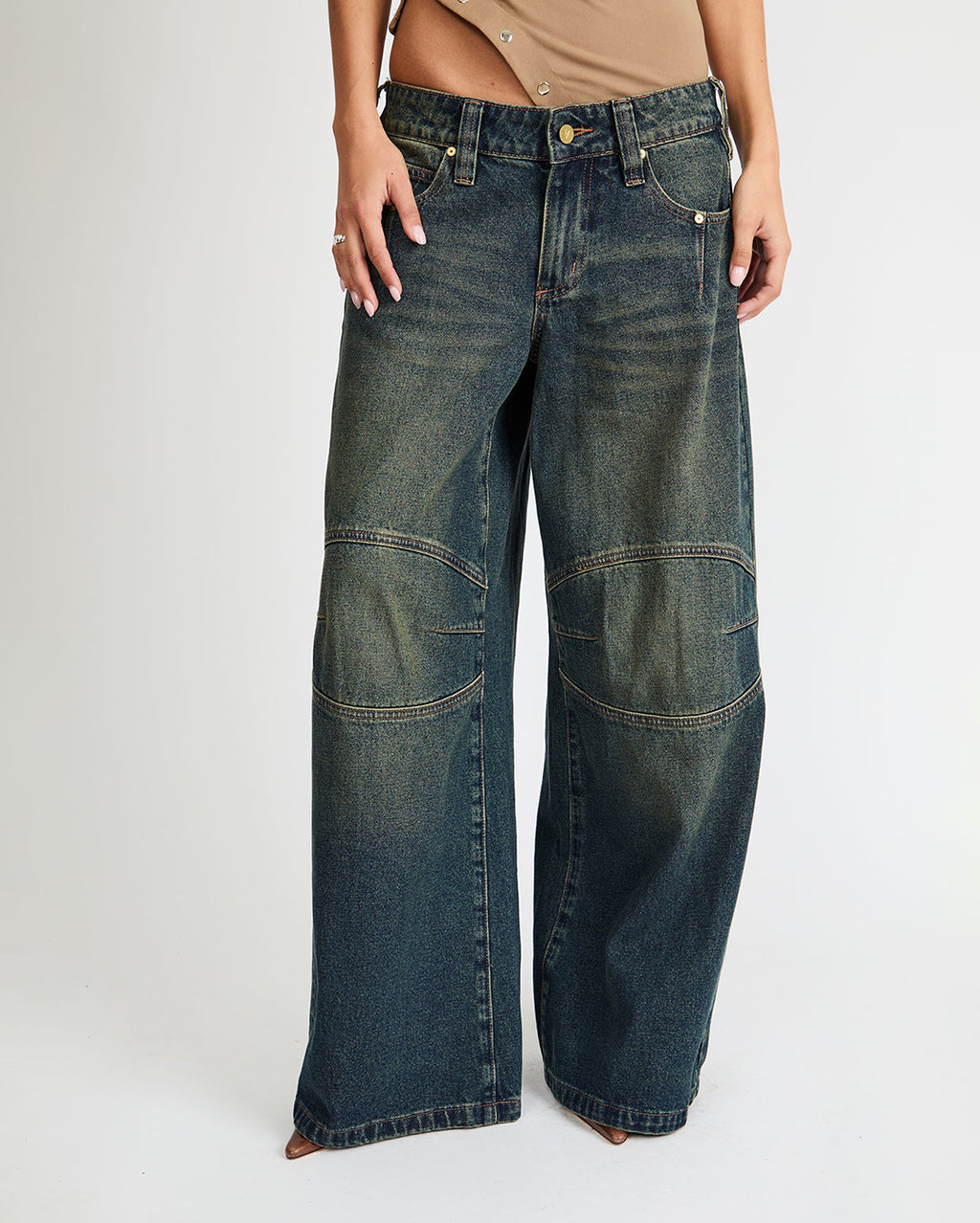 00 Mega Baggy Denim Jeans - Riley - Abrand