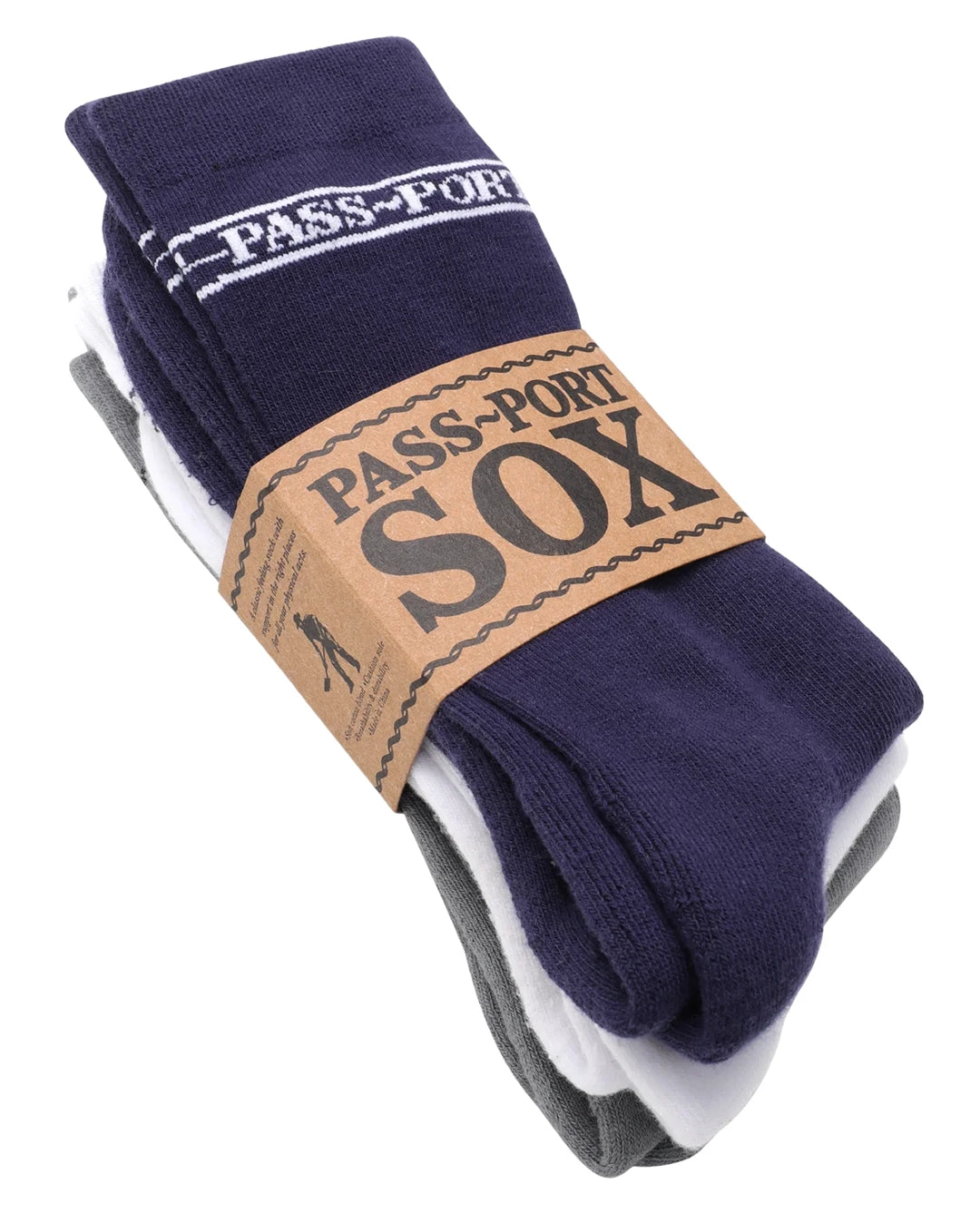 Hi Sox 3 Pack Socks - Navy/White/Grey