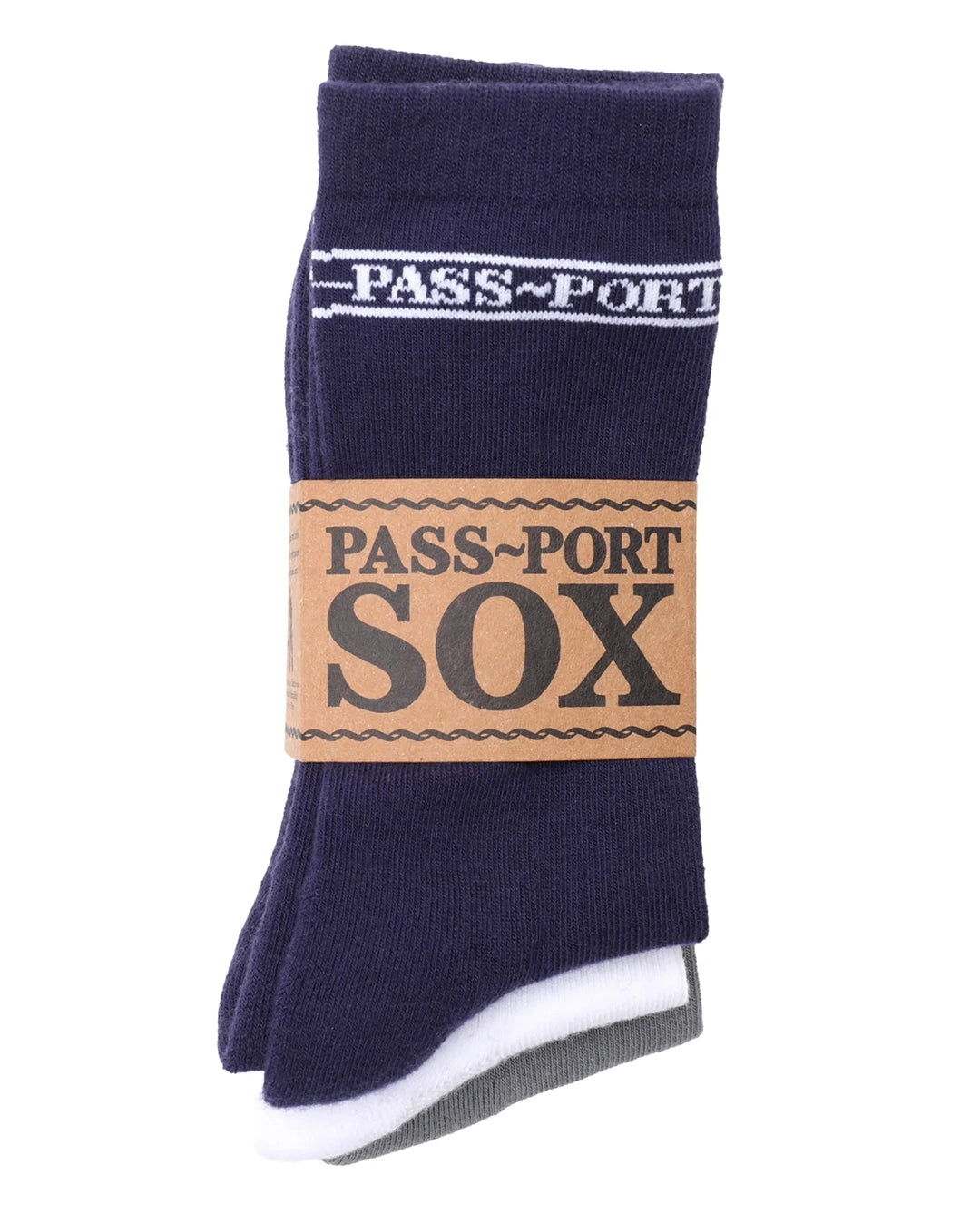 Hi Sox 3 Pack Socks - Navy/White/Grey