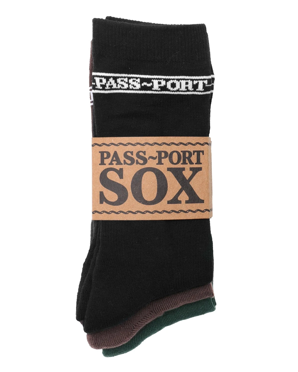 Hi Sox 3 Pack Socks - Black/Choc/Forest