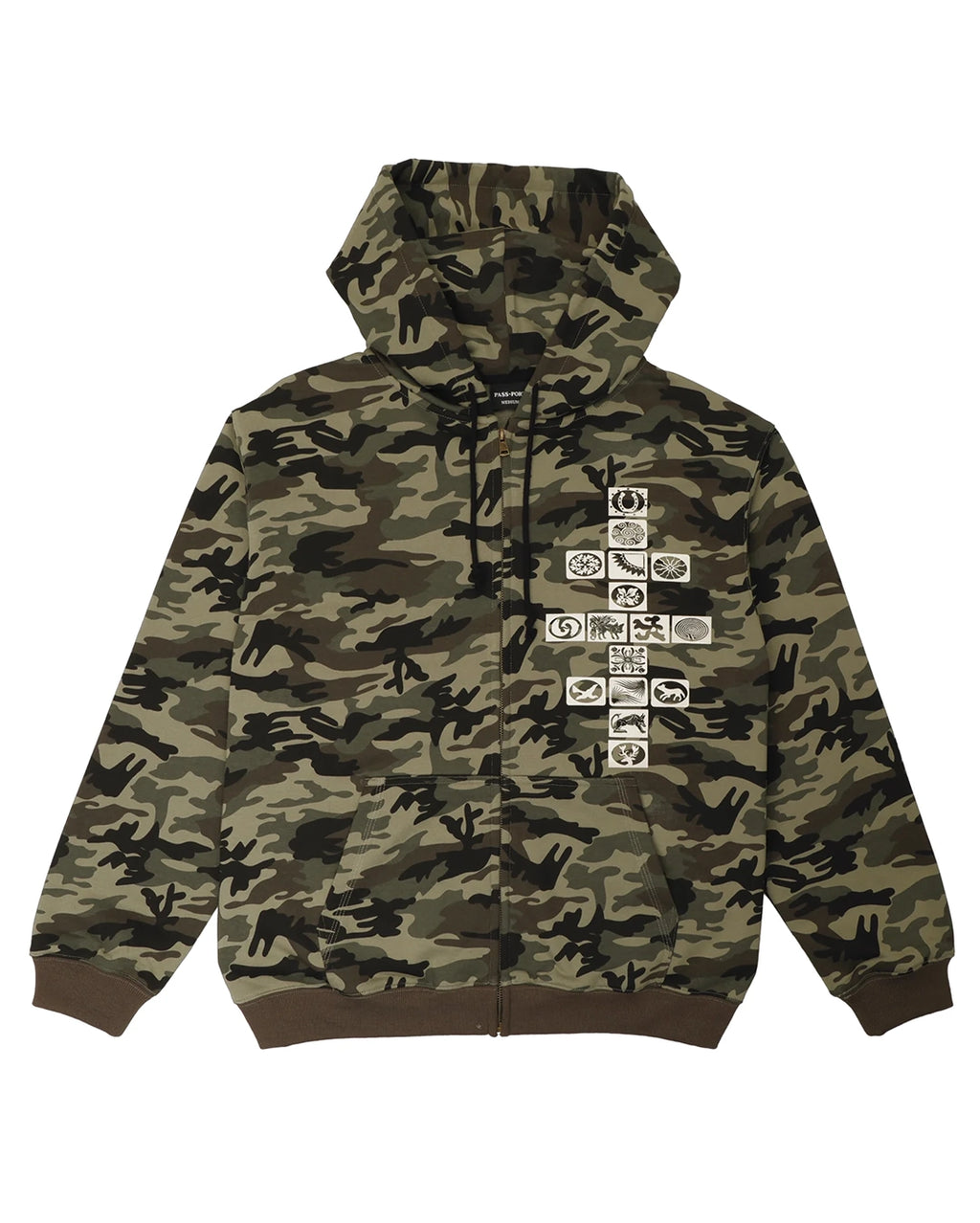 Kollaasi Zip Hoodie - Woodland Camo