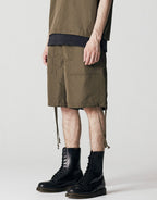 Military Reversible Shorts - Olive by Taion - view 2