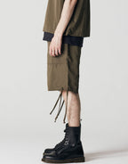 Military Reversible Shorts - Olive by Taion - view 9