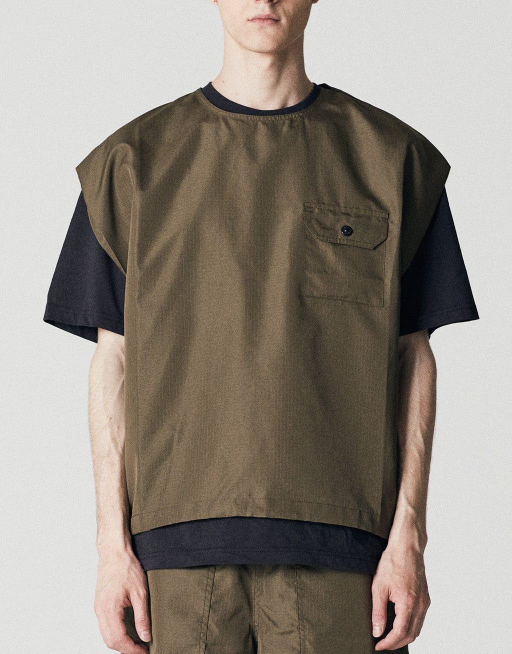 Military No Sleeve Nylon Tank - Olive