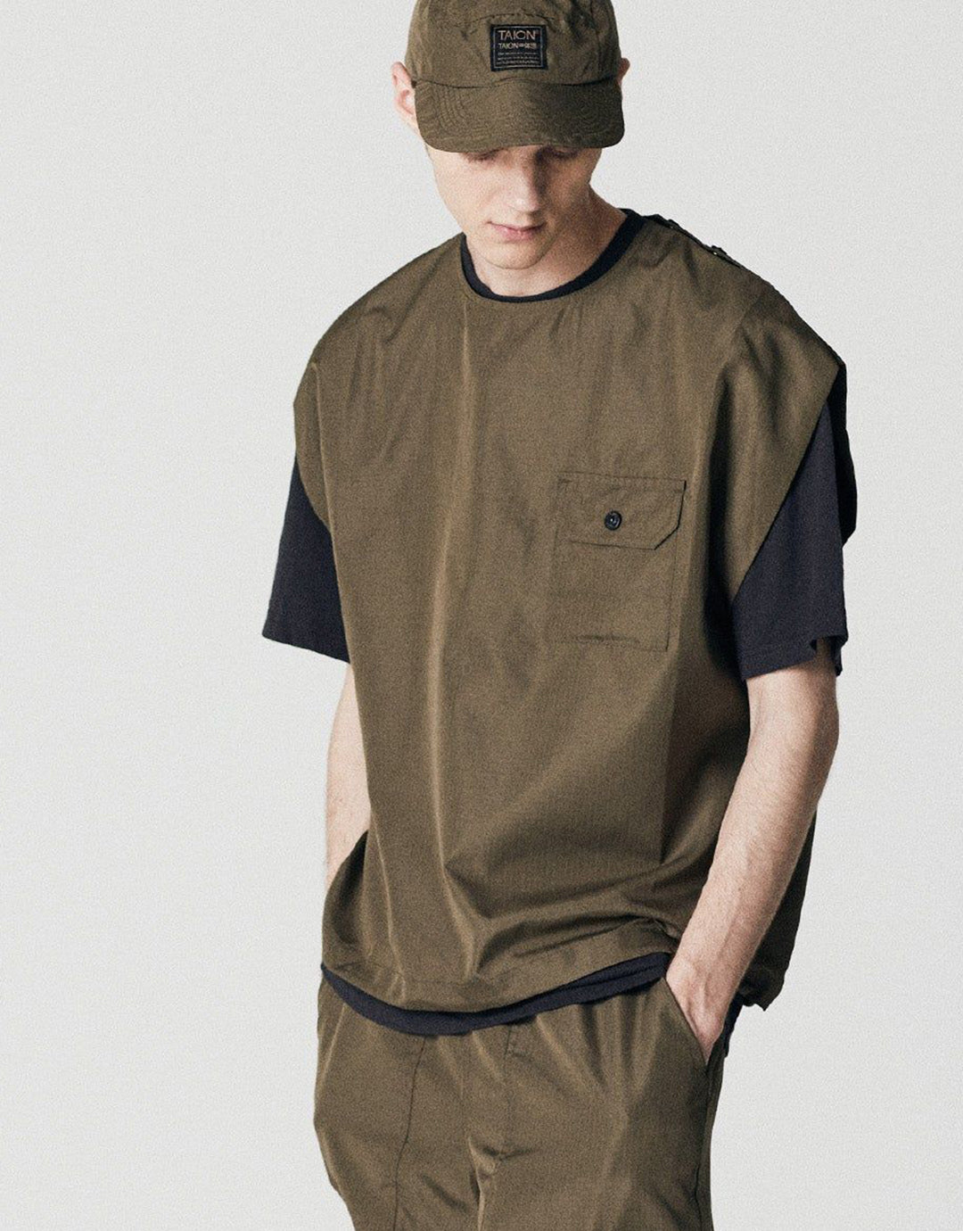 Military No Sleeve Nylon Tank - Olive