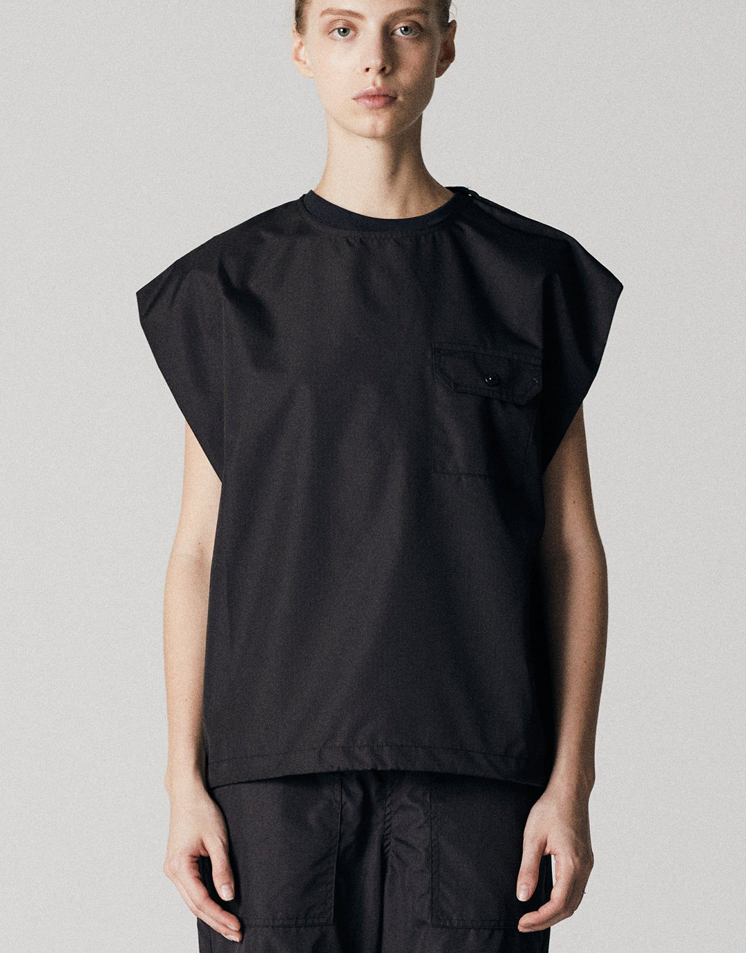 Military No Sleeve Nylon Tank - Black