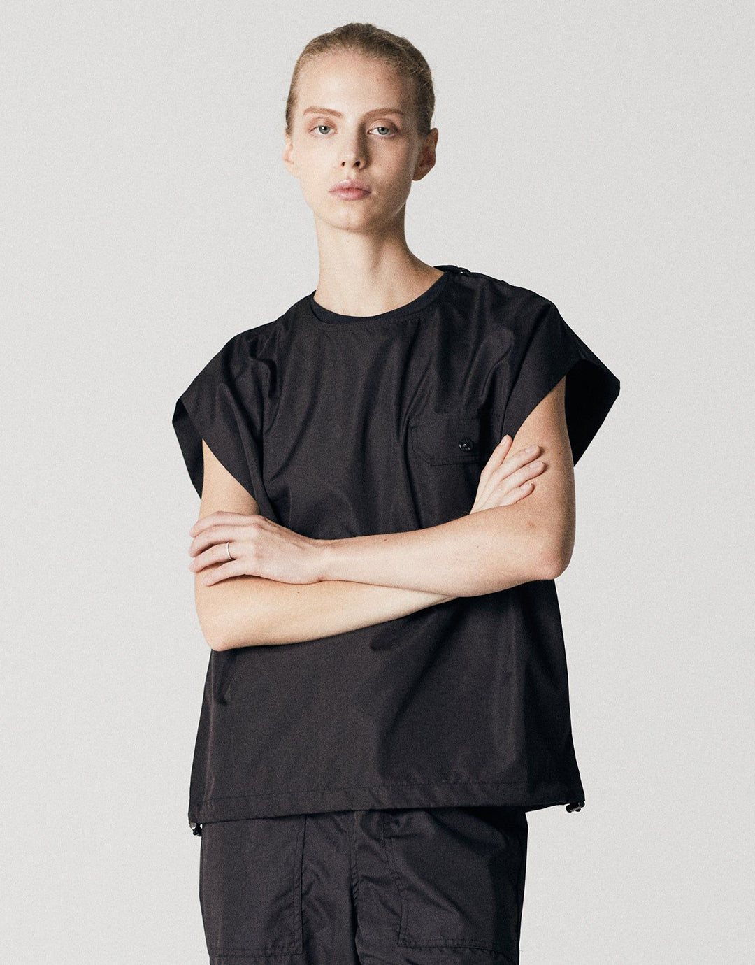 Military No Sleeve Nylon Tank - Black