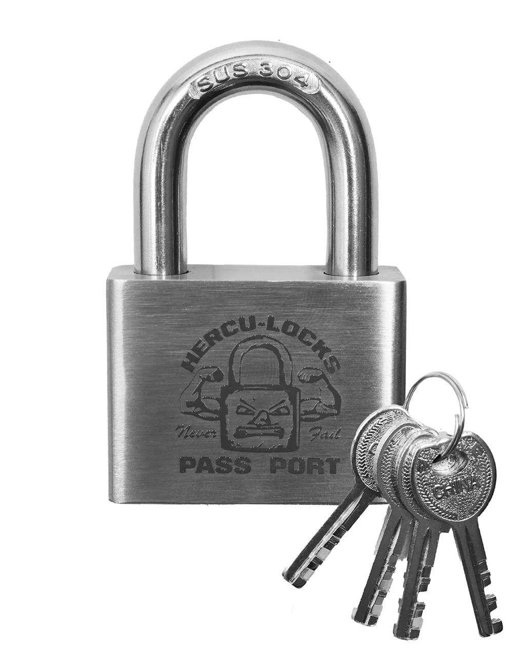 Hercu~Locks Padlock - Brushed Silver