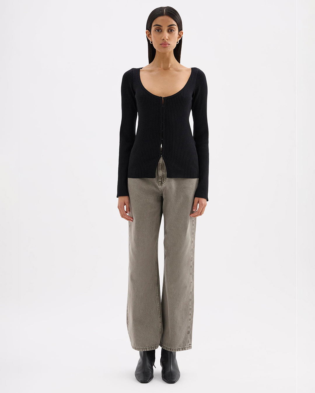 Arlotte Knit Cardigan - Black - Nude Lucy