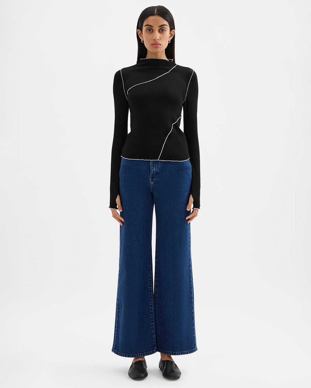 Aslan Long Sleeve Top - Black - Nude Lucy