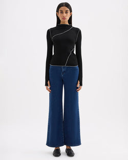Aslan Long Sleeve Top - Black - Nude Lucy