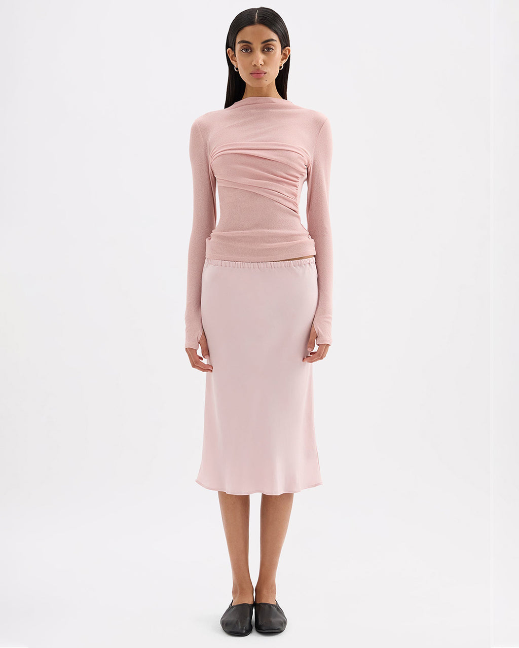 Aster Long Sleeve Mesh Top - Blush - Nude Lucy