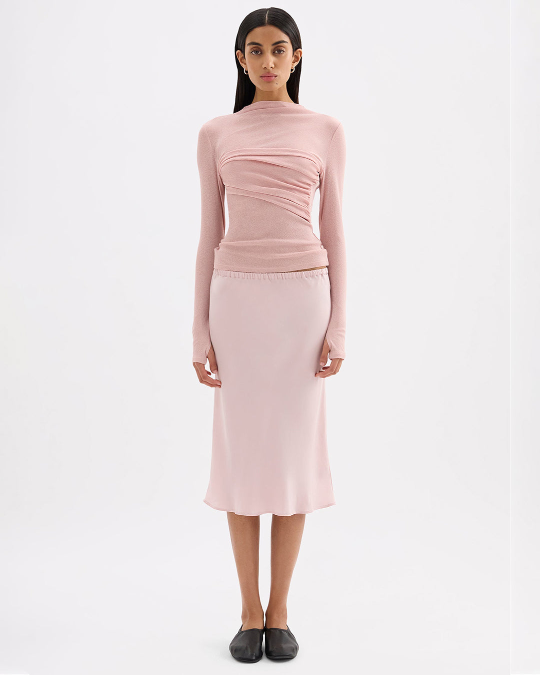 Aster Long Sleeve Mesh Top - Blush - Nude Lucy