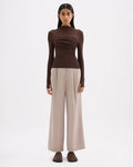 Aster Long Sleeve Mesh Top - Chocolate - Nude Lucy