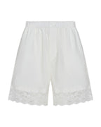 Night Night Lace Short - White - Commonplace Essentials