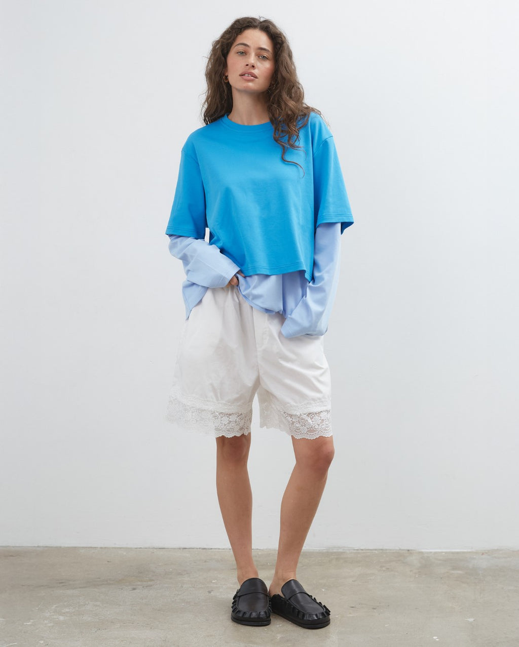 Night Night Lace Short - White - Commonplace Essentials