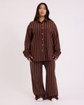 Long Sleeve Sleep Shirt - Mahogany - Hommey