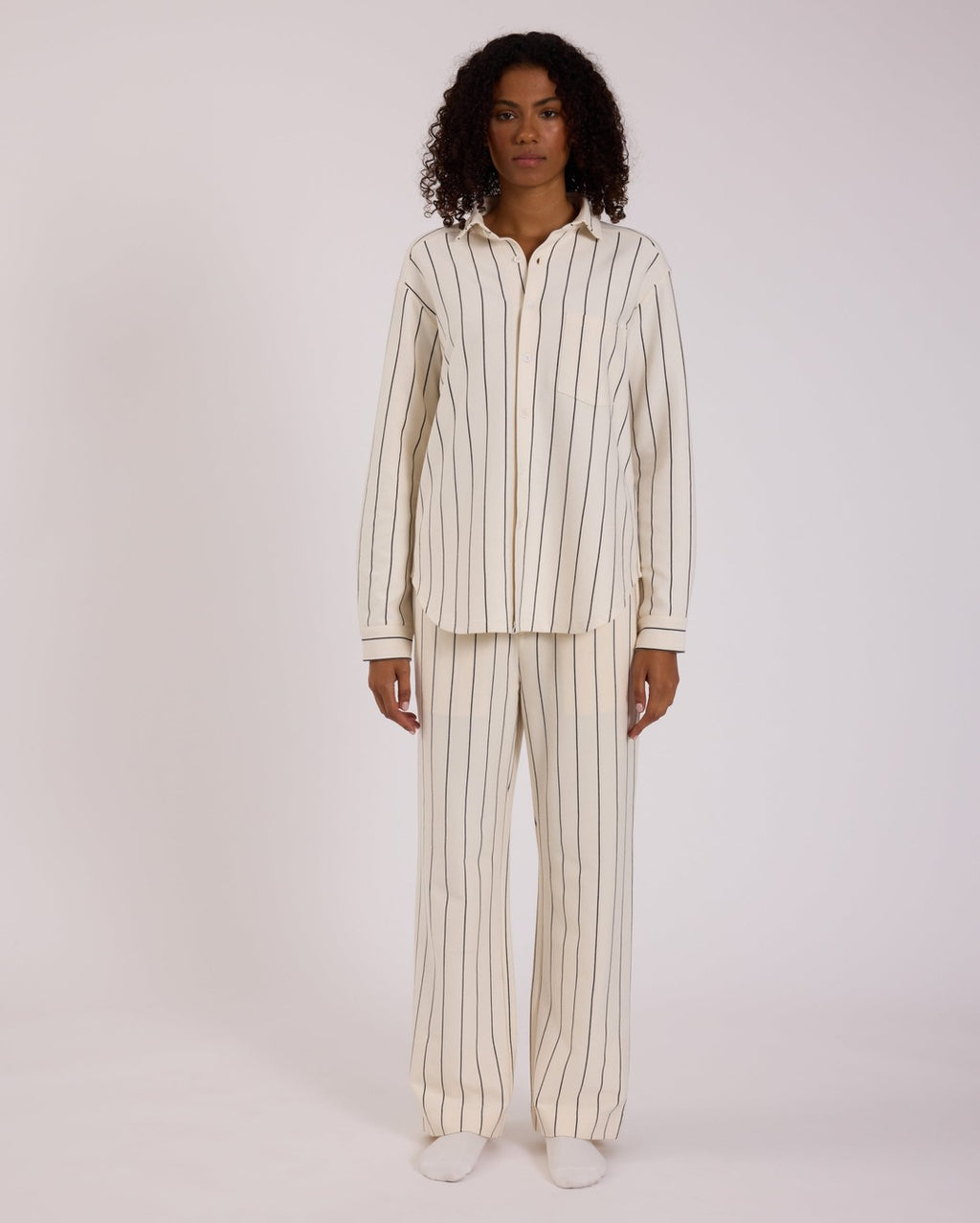 Long Sleeve Sleep Shirt - Snow - Hommey