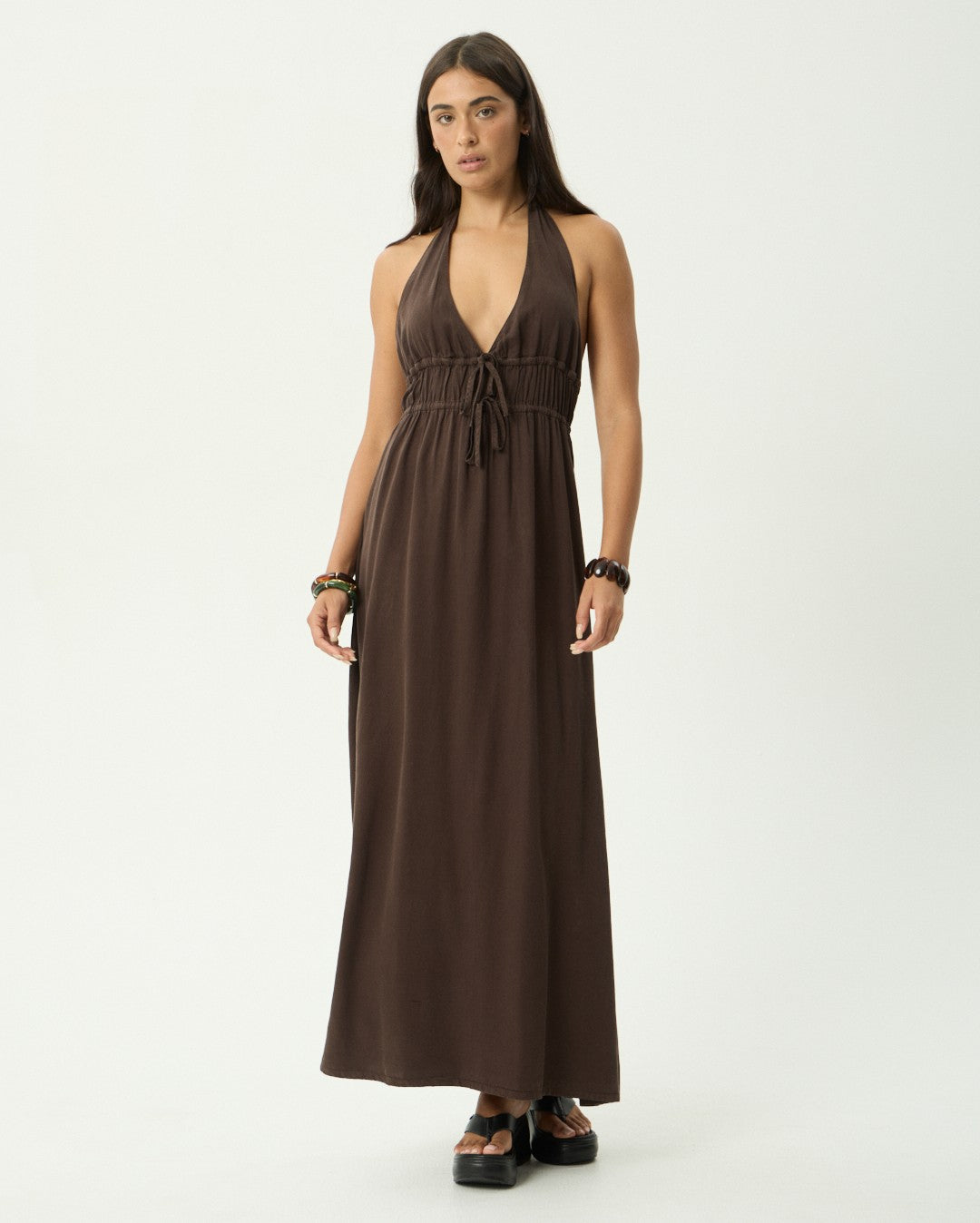 June Mae - Hemp Maxi Dress - Coffee - Afends