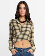Eloise Wrap Shirt - Check by Madison the Label