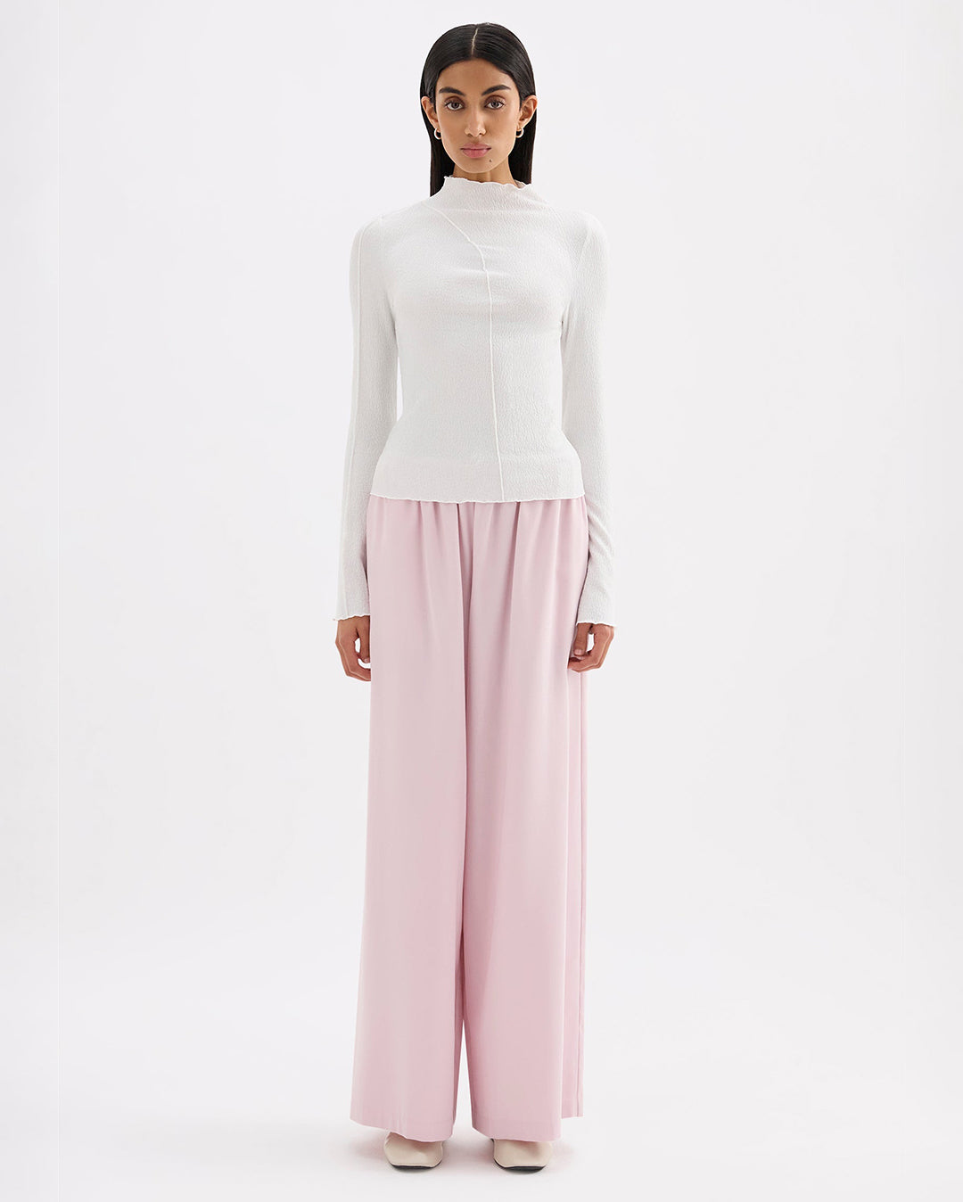 Mimi Long Sleeve Top - Salt - Nude Lucy