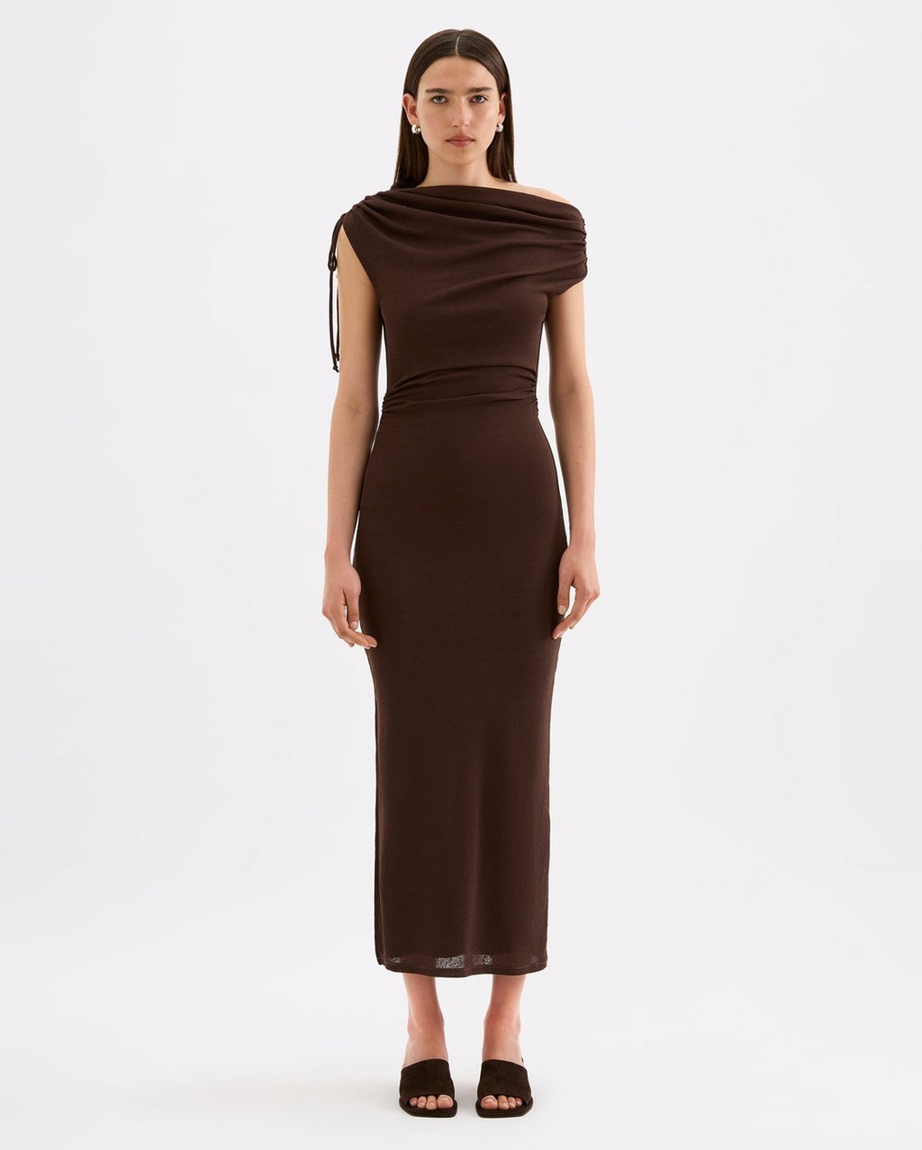 Lani Mesh Maxi Dress - Chocolate - Nude Lucy
