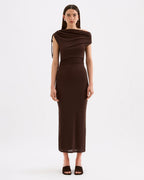Lani Mesh Maxi Dress - Chocolate - Nude Lucy