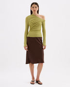 Piper Mesh Long Sleeve Top - Wasabi - Nude Lucy