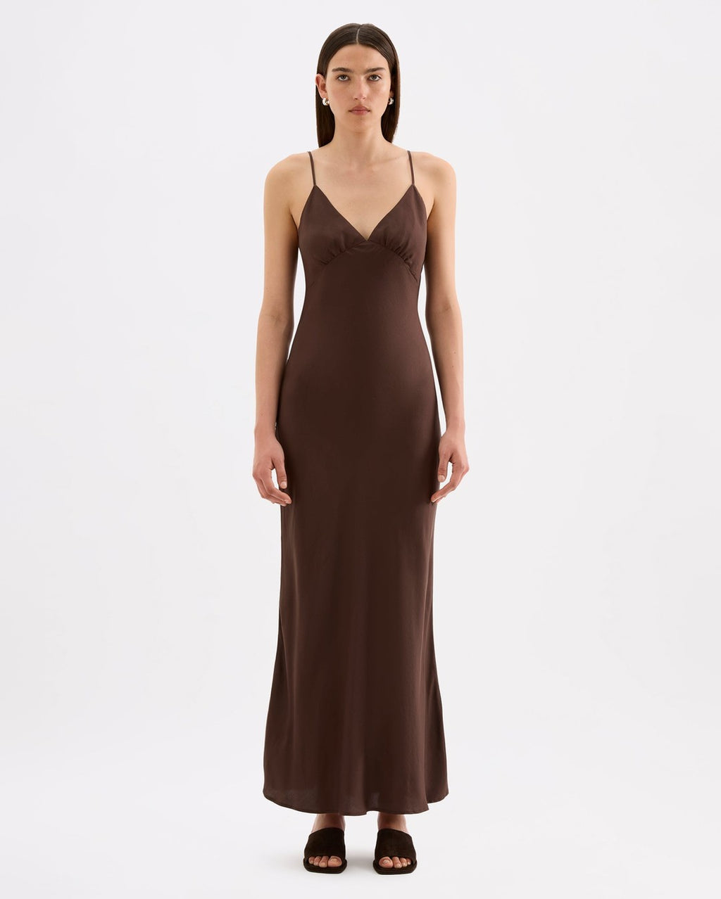 Tilly Tencel Slip Dress - Chocolate - Nude Lucy