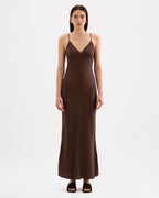 Tilly Tencel Slip Dress - Chocolate - Nude Lucy
