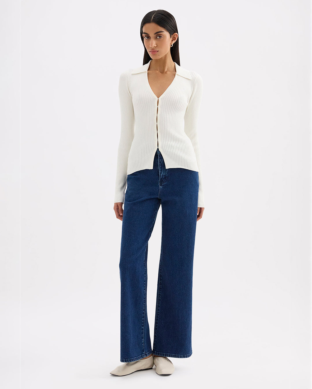 Odette Knit Top - Salt - Nude Lucy