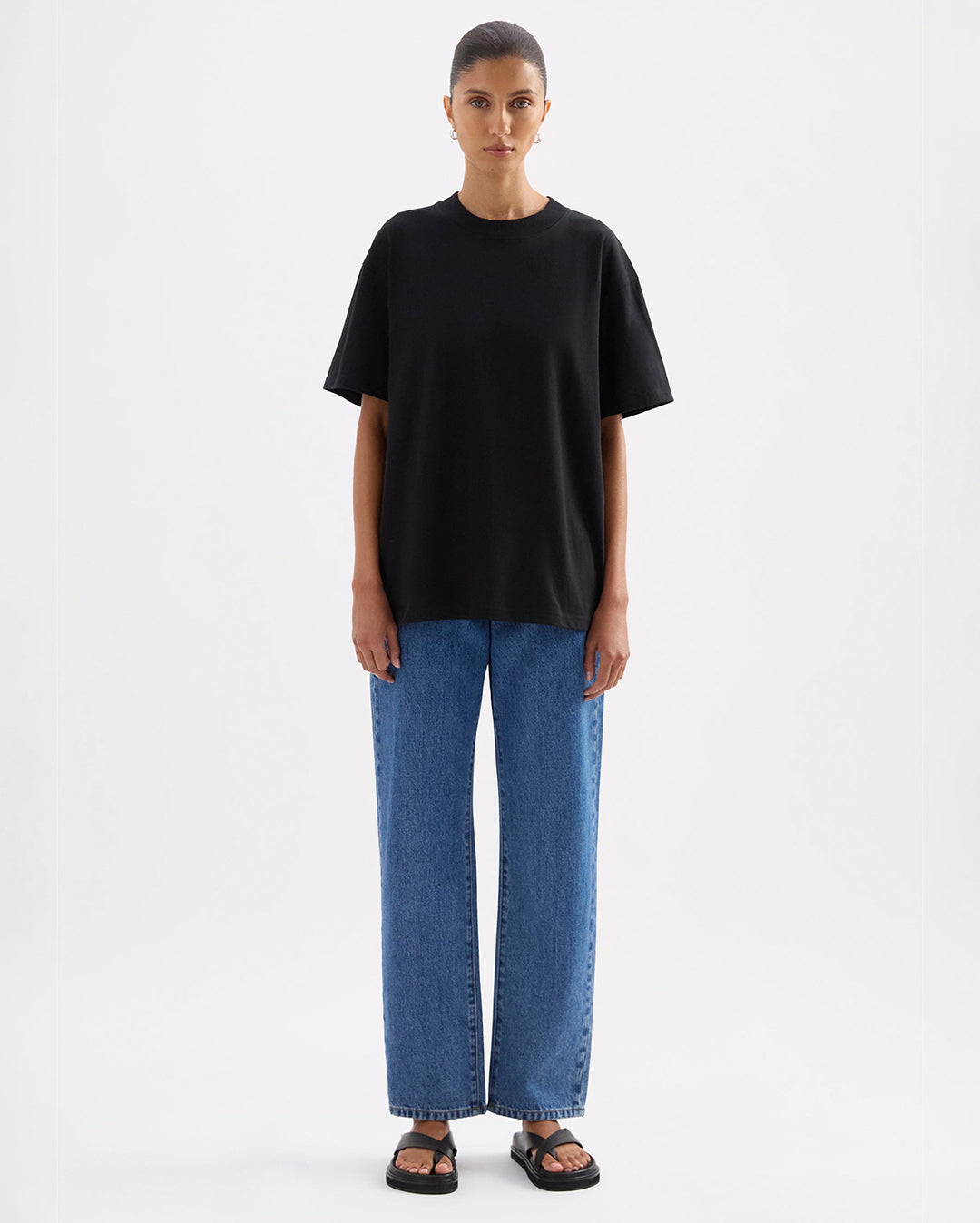 Organic Boyfriend Tee - Black - Nude Lucy