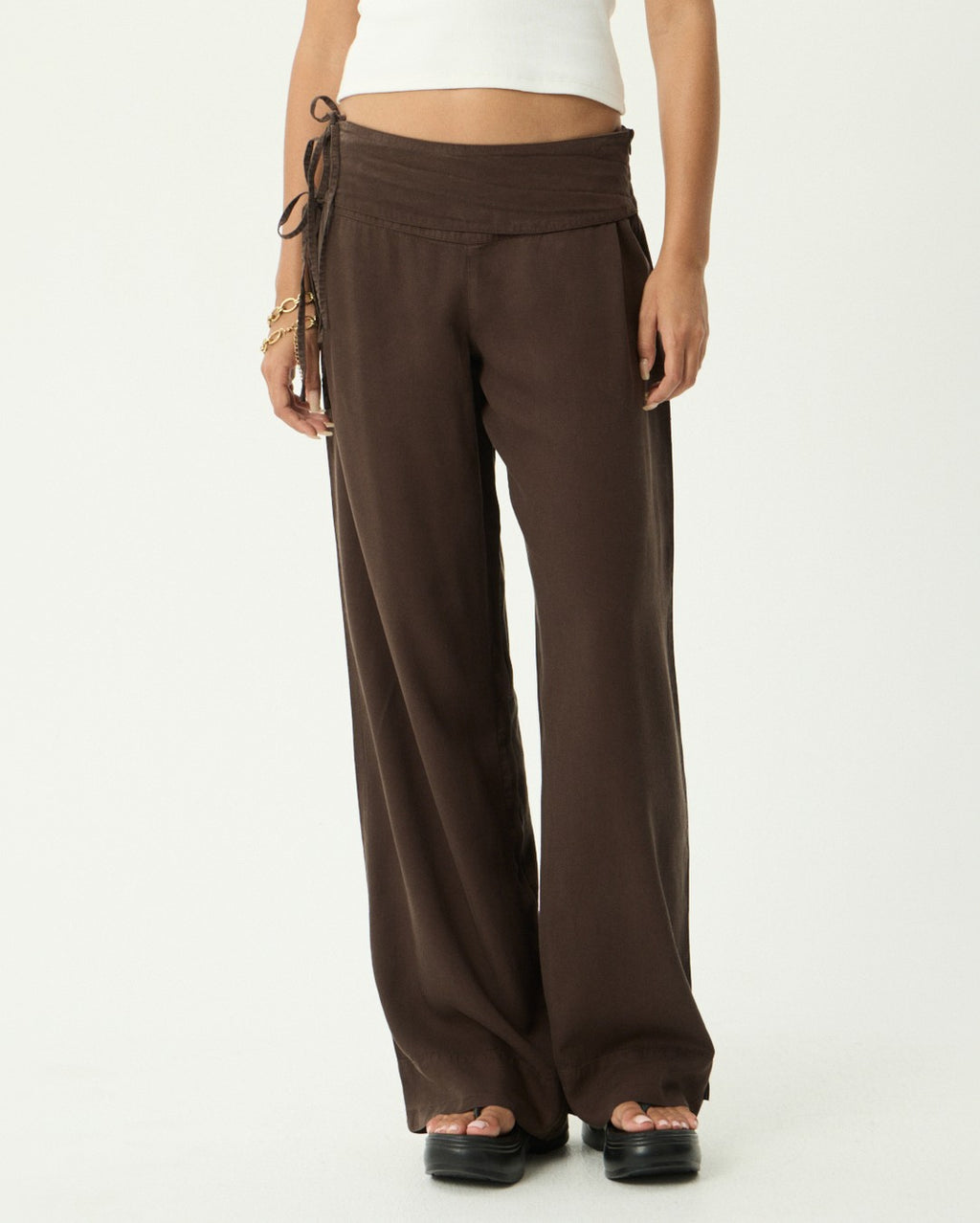 Sofia Mae - Hemp Wide Leg Pant - Coffee - Afends