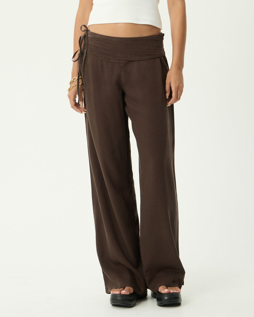 Sofia Mae - Hemp Wide Leg Pant - Coffee - Afends