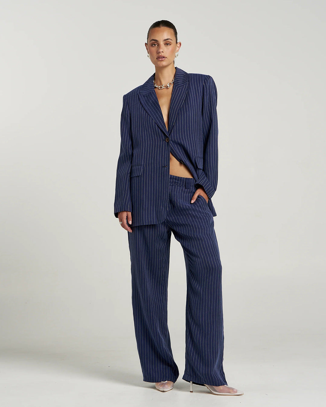 Boss Pant - Navy Pinstripe by Summi Summi