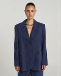 Oversized Blazer - Navy Pinstripe by Summi Summi