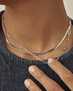 Sylvia Snake Chain Necklace - Silver by Arms of Eve - view 2