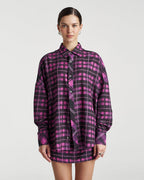 Plaid Long Sleeve Shirt - Azalea Plaid - Summi Summi