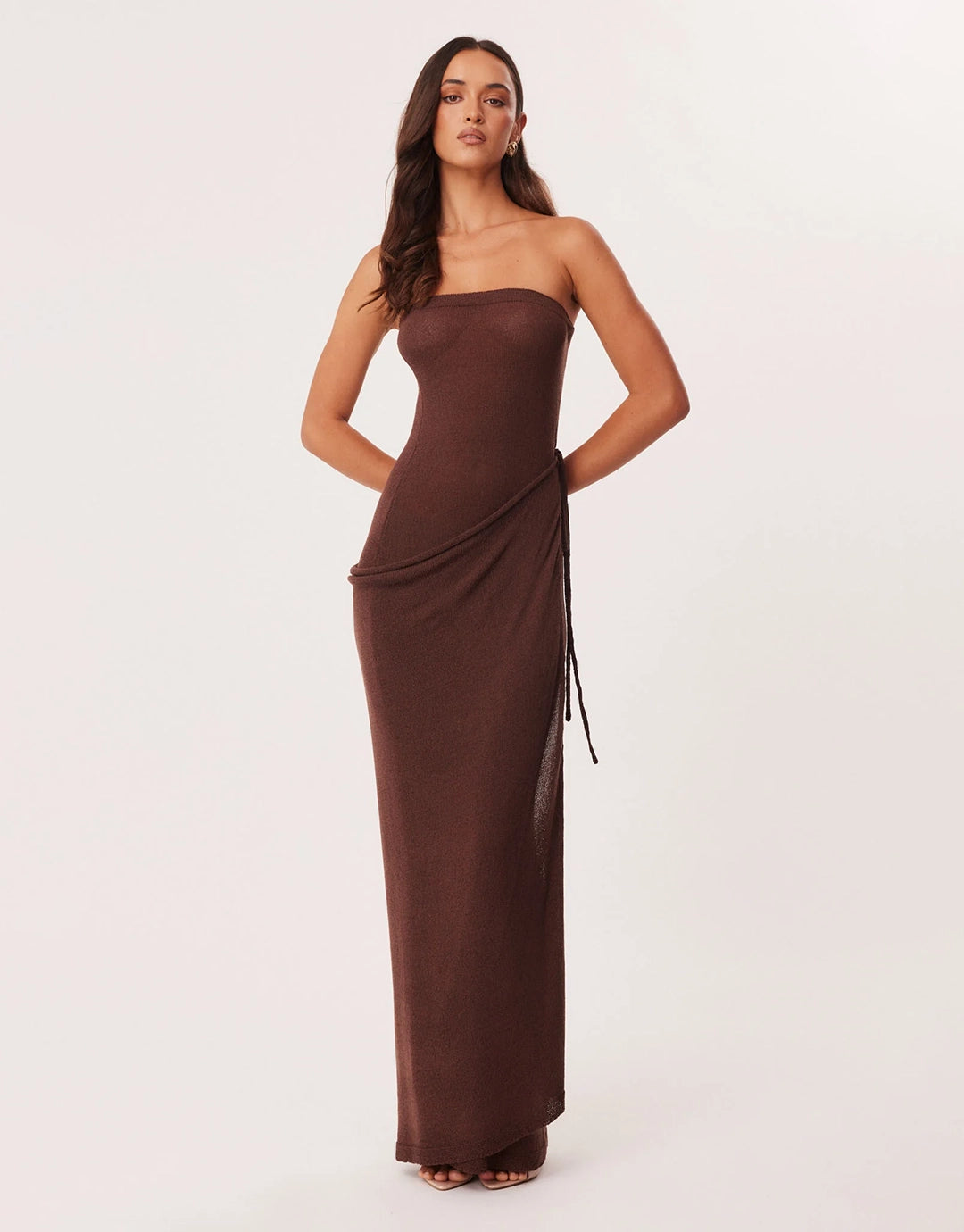 Mandy Wrap Maxi Dress - Chocolate by SNDYS - view 2