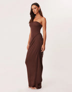 Mandy Wrap Maxi Dress - Chocolate by SNDYS - view 3