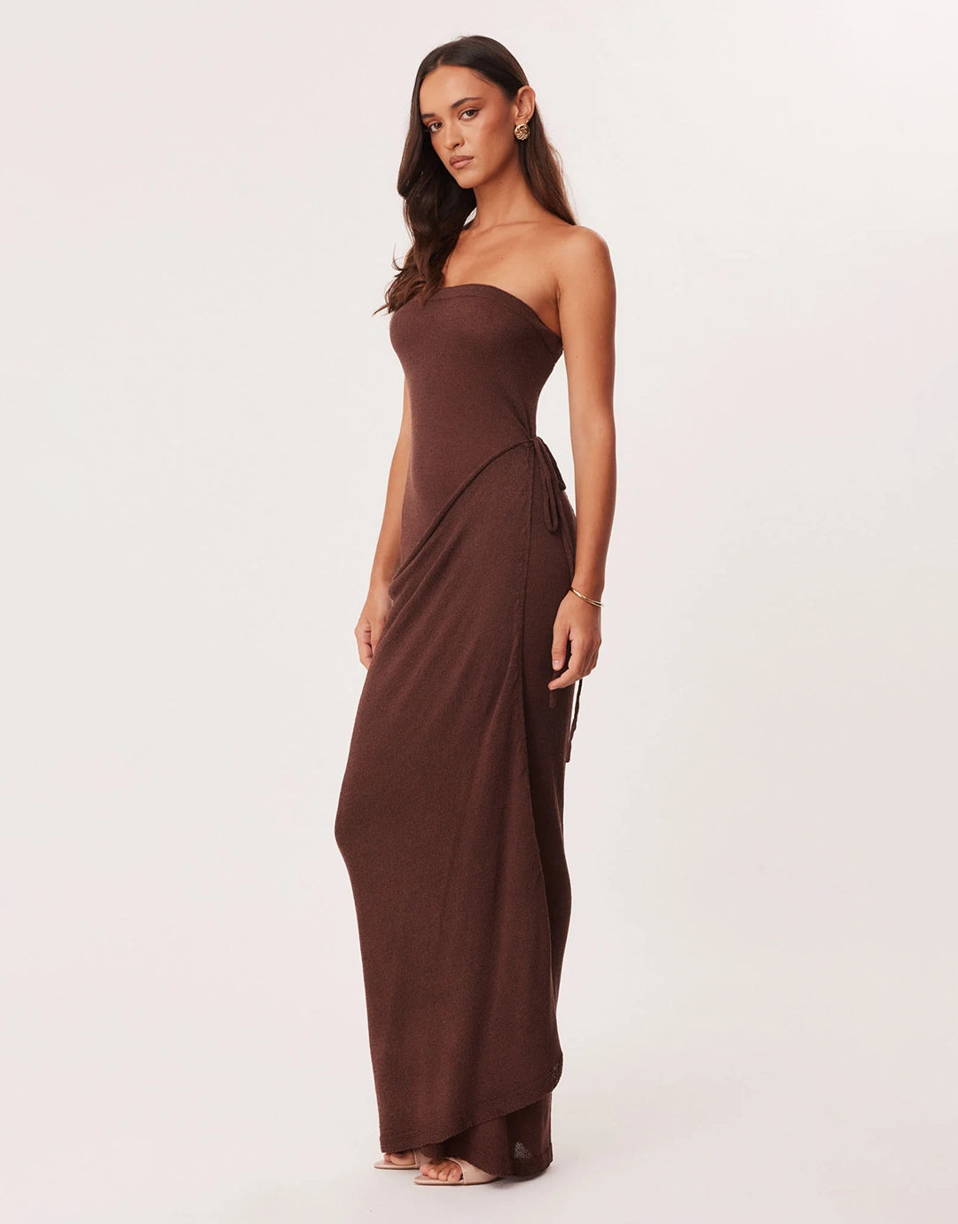 Mandy Wrap Maxi Dress - Chocolate by SNDYS - view 3
