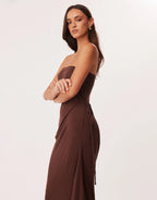 Mandy Wrap Maxi Dress - Chocolate by SNDYS - view 6
